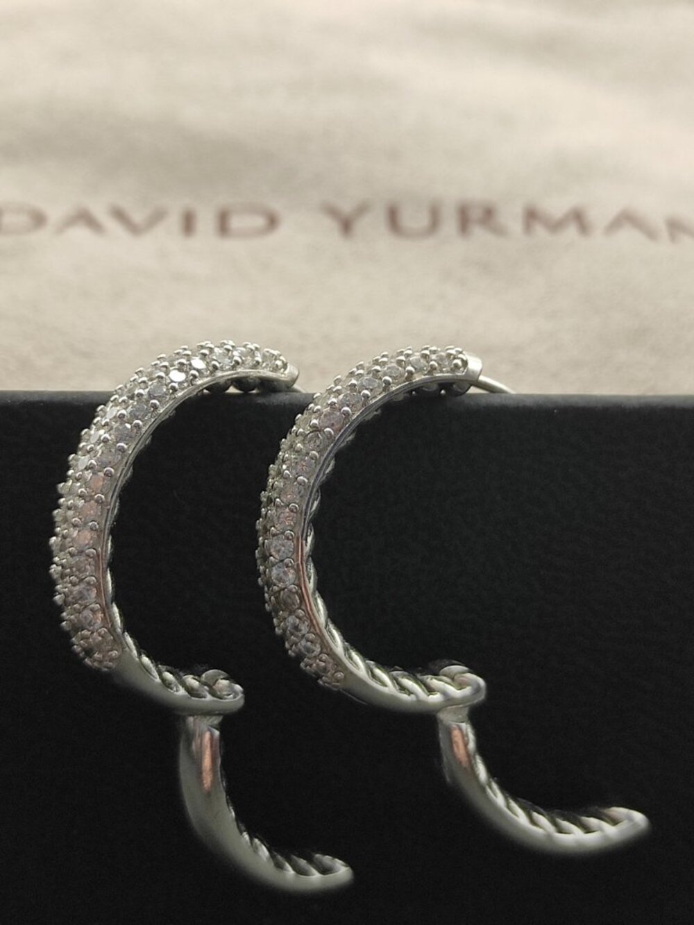 David Yurman 925 Silver Earrings with Original Pouch - Picture 7 of 8